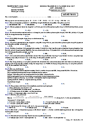 Đề kiểm tra học kỳ II môn Hóa học Lớp 11 - Mã đề 2015 - Năm học 2014-2015 - Sở GD & ĐT Kon Tum